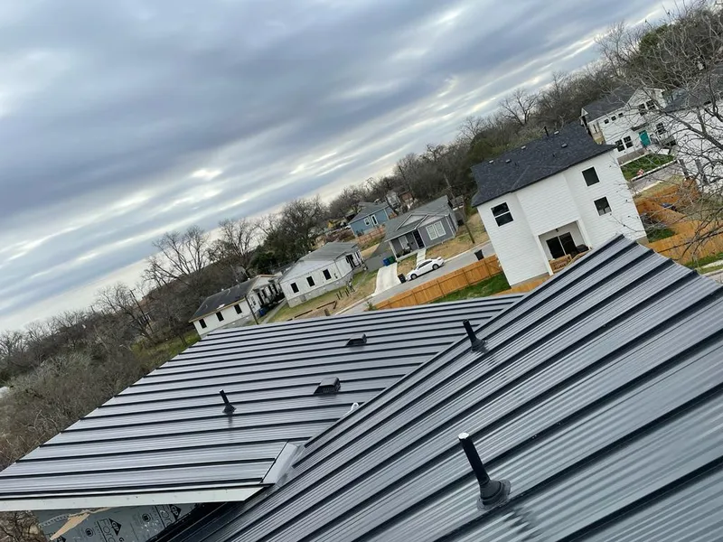 Standing seam metal roof panels with vents for Skylight Repair in Beebe